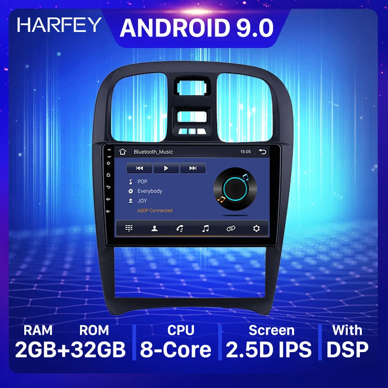 Harfey Android 9 0 Автомобильный GPS Радио дюймов мультимедийный плеер для Hyundai Sonata 2003 2004