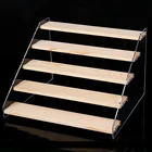 Стеллаж для хранения из прозрачного акрила и дерева, 234567 уровней, витрина для десертов, тортов, подставка для ювелирных изделий, органайзер для макияжа