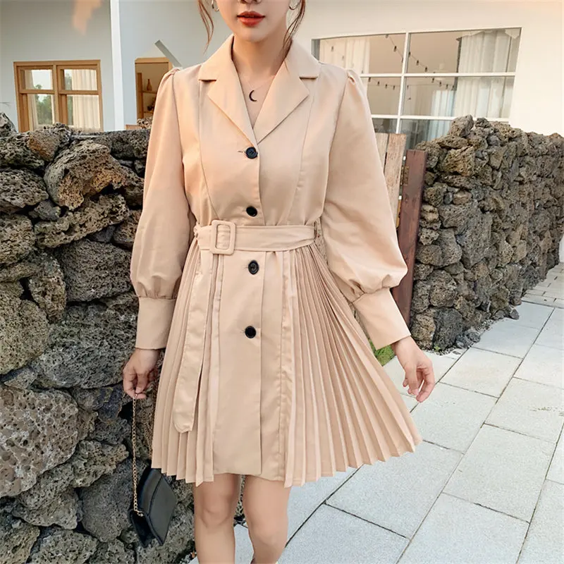 Новинка 2019 года! осеннее Плиссированное короткое шикарное однотонное женское