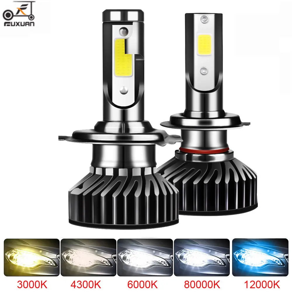 FUXUAN мини H4 luces H7 LED дальнего фар автомобиля 12V 10000LM H11 H8 аксессуары для ламп 4300K 5000K