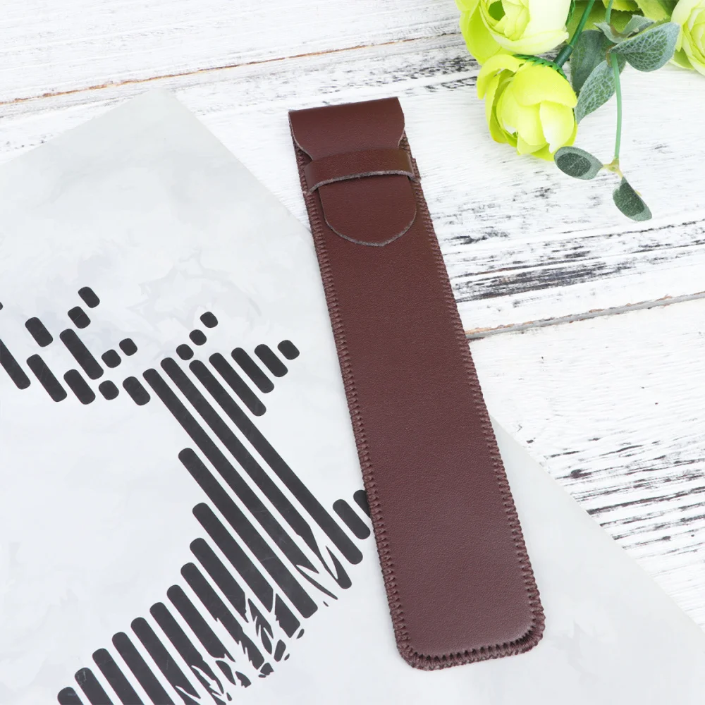 

Handwriting Pen Leather Case Direct Capacitor Protective Sleeve Compatible for iPad Apple Pencil Brown (Leather Grain)