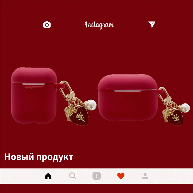 

New Creative Personalized Love Pendant for Apple Headset Cover Airpods Case Protective Cover Pro Generation Bluetooth Airpods 12