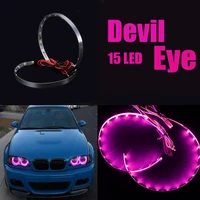 car devil eyes led rgb beam halo ring for auto motorcycle headlamp lens demon projector lamp strip car accessories 3 0 inch