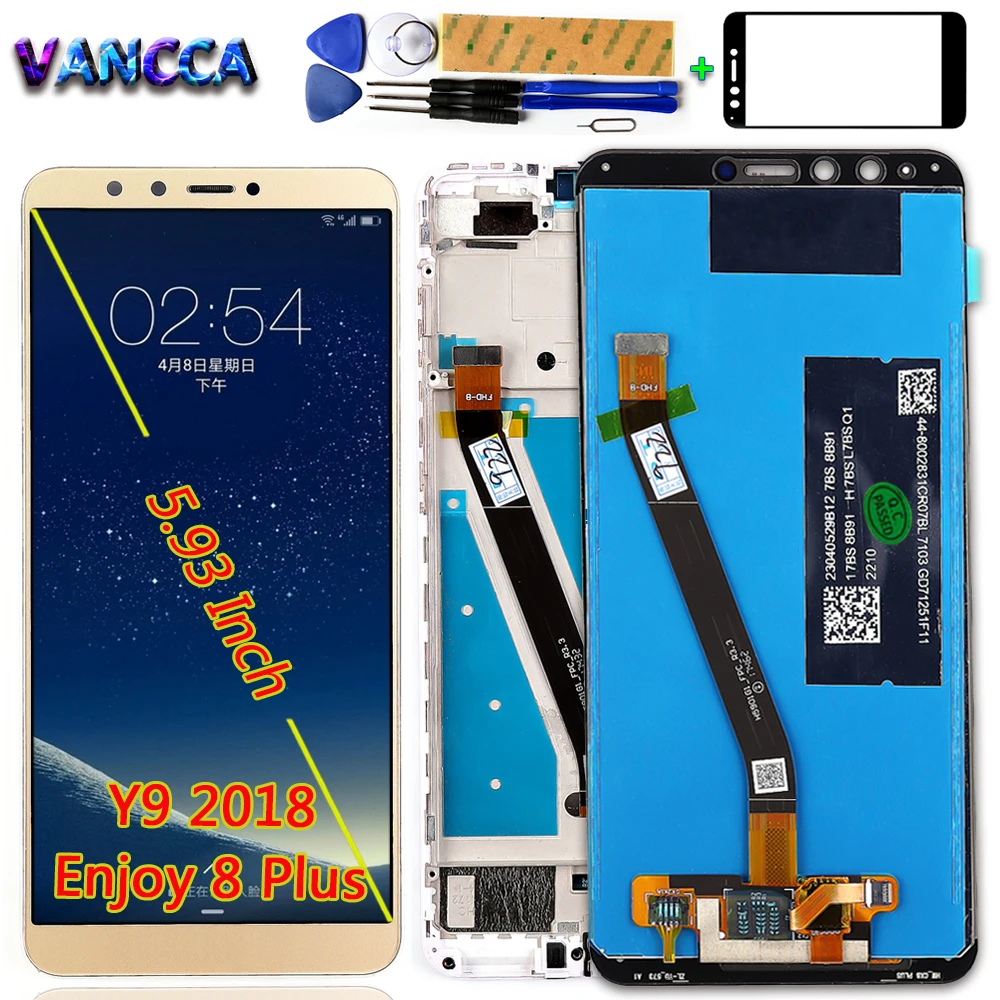 ЖК-дисплей Vancca 5 93 дюйма для Huawei Y9 2018 Enjoy 8 Plus сенсорный экран дигитайзер в сборе FLAL22
