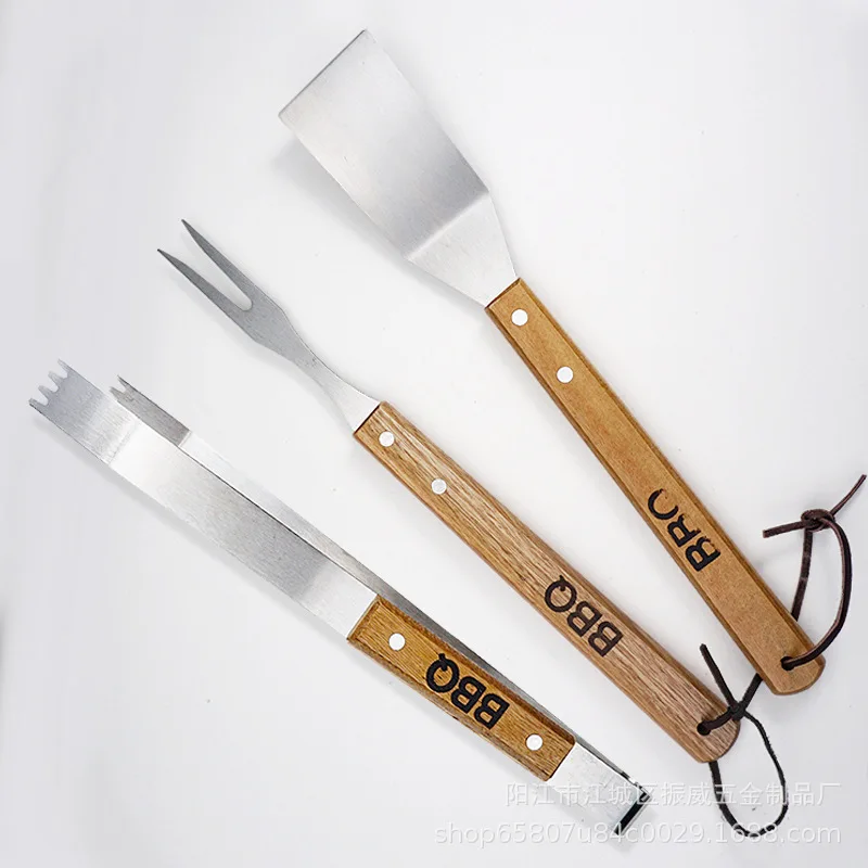 

BBQ Cookware Tool Sets 3-piece Set Portable Easy Cleaning BBQ Stainless Steel Barbecue Tool Set Hot Selling