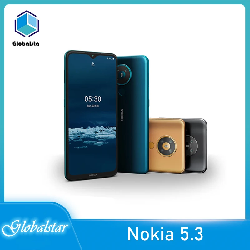 Перейти на Алиэкспресс и купить Nokia 5,3 Восстановленный Оригинальный Nokia 5,3 6,55 отличный занавес GPS WIFI FM радио Bluetooth один год гарантии Бесплатная доставка