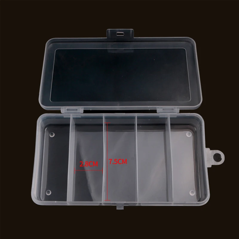 

1pc Lure false bait storage compartment Thickened 5 grid frosted Transparent Fishing bait hook storage box accessories