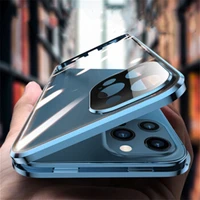 magnetic case for iphone 12 11 pro max mini x xr xs max se 2020 7 8 plus phone cases glass cover metal funda with lens cover
