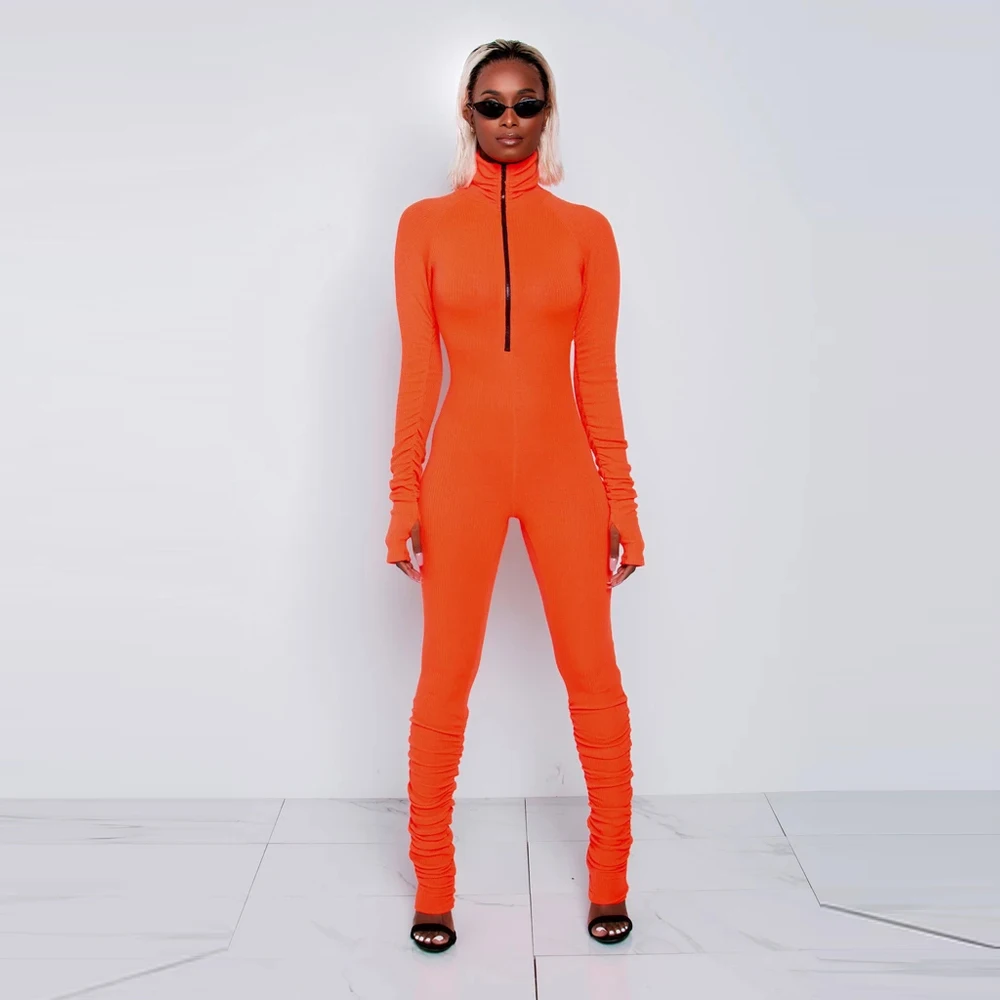 Комбинезон XLLAIS из плотного хлопка в рубчик женский комбинезон с длинным рукавом