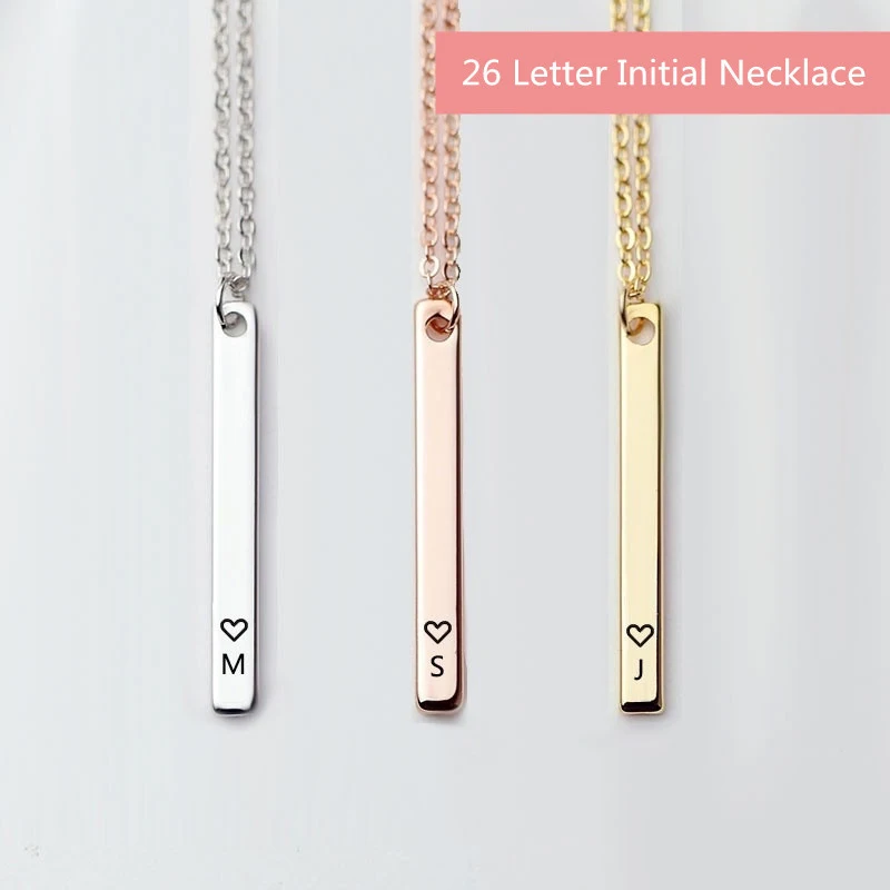 Модное простое ожерелье с подвеской в форме сердца и букв именем ювелирные