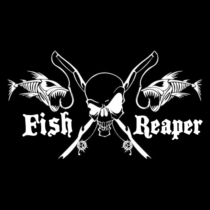 

Car Sticker Creative Fishing Skeleton Skeleton Grim Reaper Car Decal Creative Sunscreen Waterproof Black/White, 20cm*11cm