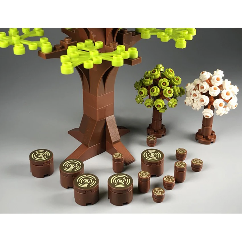 City Street View MOC аксессуары кирпич лес пень стул строительный блок набор инструментов