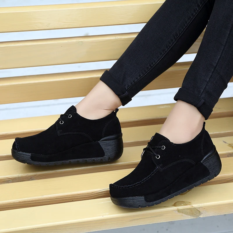 Fashion Women Flat Shoes Spring and Autumn Driving Slip On Rubber Korean Style Nursing Moccasins Shoes Women Platform Loafers