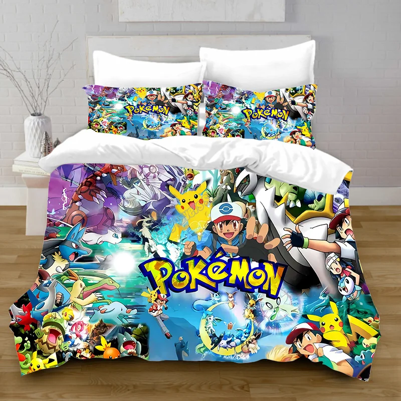 Постельный Комплект постельного белья с покемоном комплекты пододеяльником