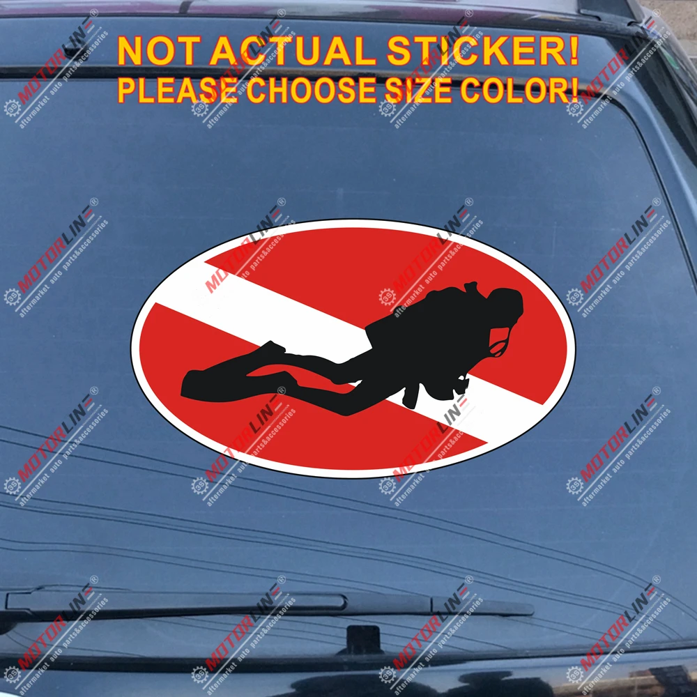 Подводное плавание Овальный флаг Дайвинг наклейка автомобиль винил