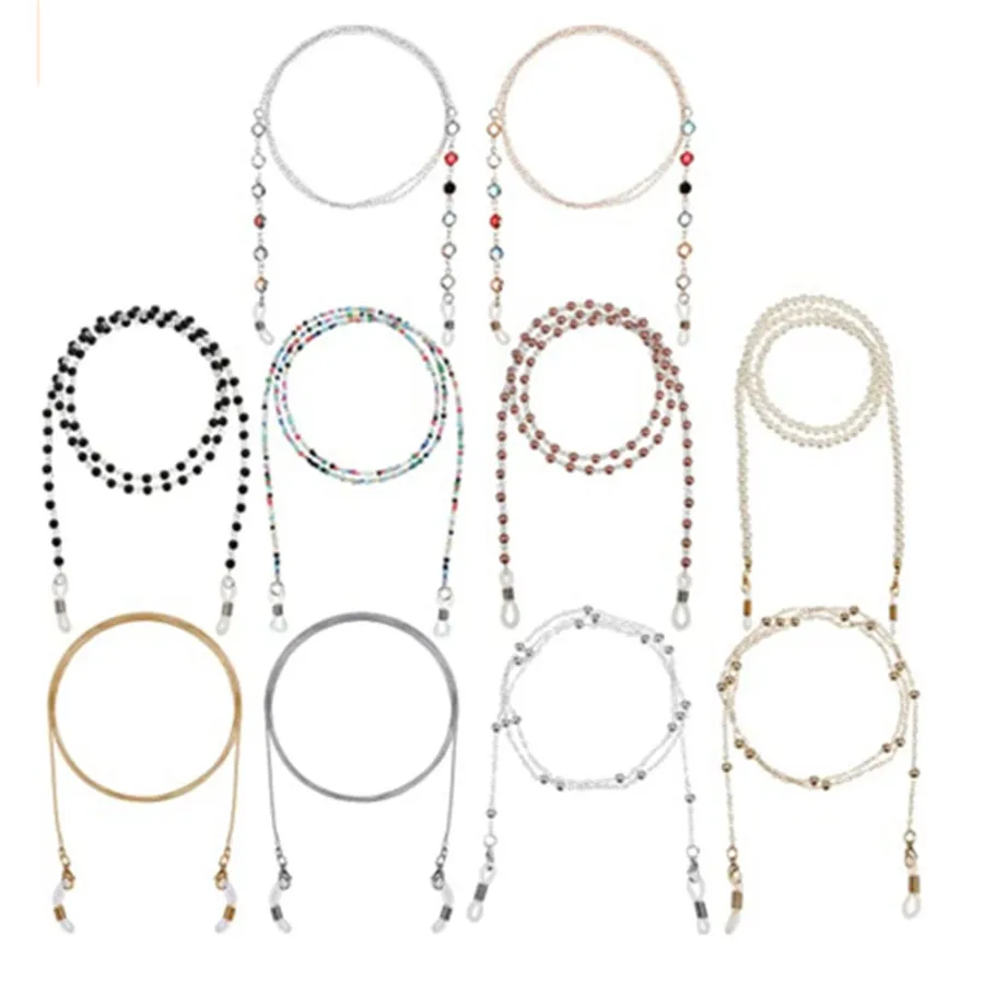 

Летняя коллекция 2021 года, набор из 10 предметов, Женская цепочка для очков, ожерелье для очков с подставкой и стеклянной веревкой