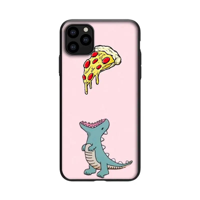 

Cute Dinosaur Phone Case For Black-Iphone 5s 6 6s 7 8 11 12 X Xs Xr Pro Plus Max Mini Fundas Cover