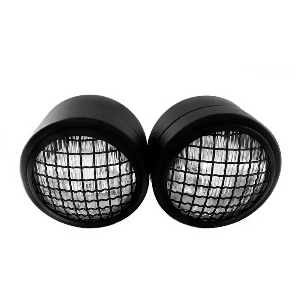 Двойная круглая черная сетчатая Классическая мотоциклетная фара для больших