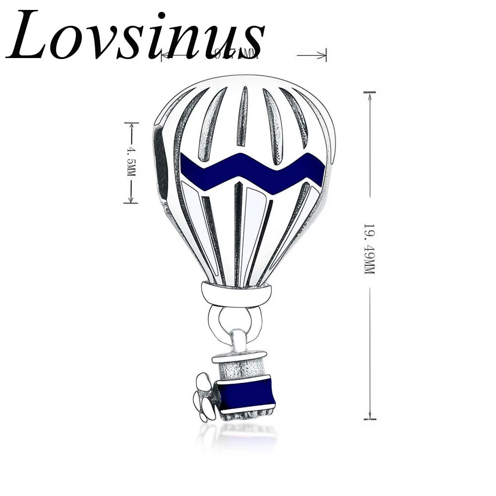 Серебро 925 ювелирные изделия горячий воздух очаровательный баллон подходит