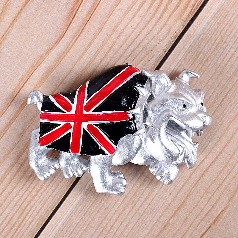 British Bulldog Африканская дикая природа крокодил верблюжий бык креативный имитация магнитов на холодильник Кения Сирия Британия путешествия за границу в память - Цвет: British Bulldog