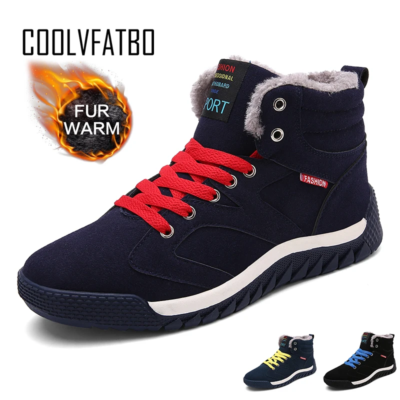 COOLVFATBO/ботильоны; Новинка года; мужские ботинки; плюшевая теплая зимняя обувь; мужские кроссовки; Мужская обувь; зимние ботинки для взрослых; Мужская обувь; размер 48