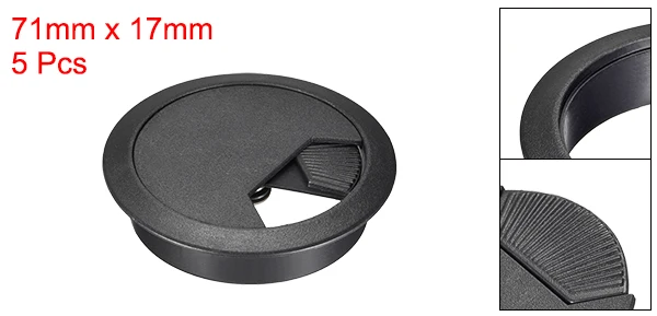 60mm Black Uxcell 5 шт. кабельный Заглушка с отверстием для проводов пластиковая настольная втулка для провода Органайзер 50 мм 53 мм 60 мм черный серый - Цвет: 60mm Black