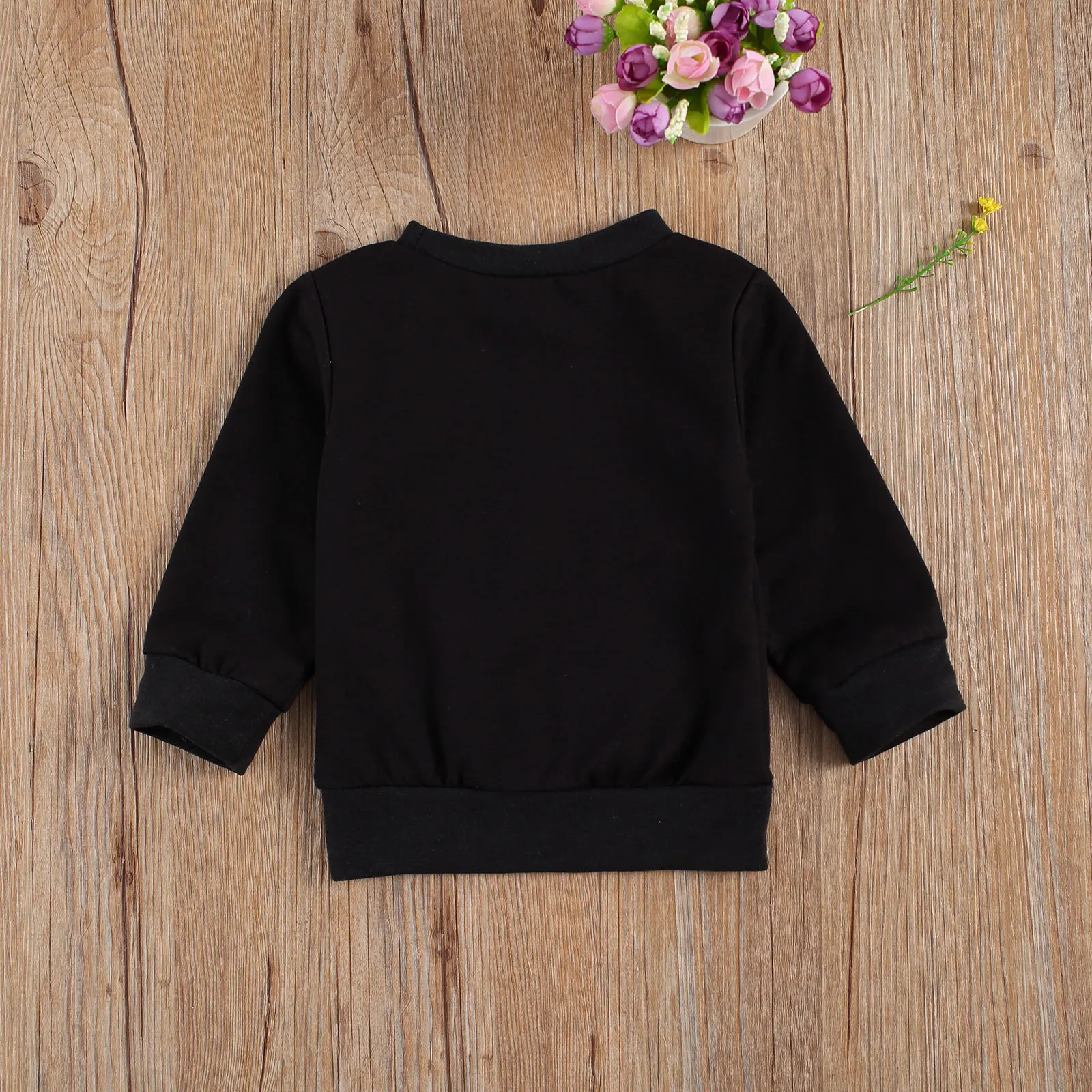 Newborn Baby Kids Letter Print Sweatshirt Autumn Winter Baby Girl Long Sleeve Round Neck Pullover Sweatshirts Tops
