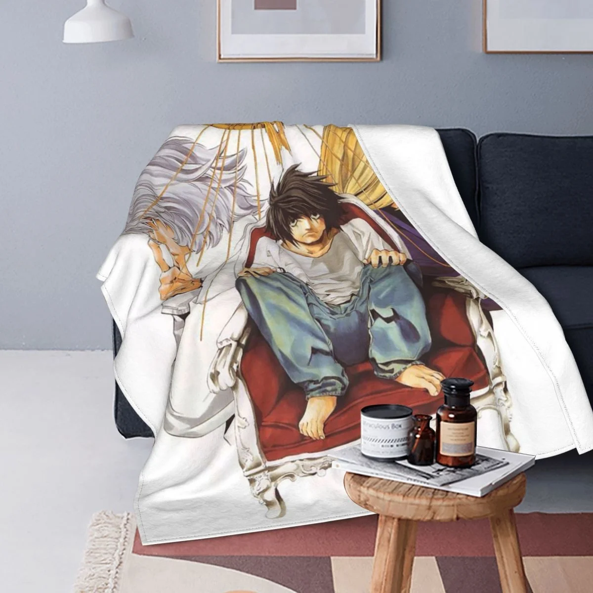 Одеяло Death Note s из кораллового флиса плюшевое зимнее Ягами легкое