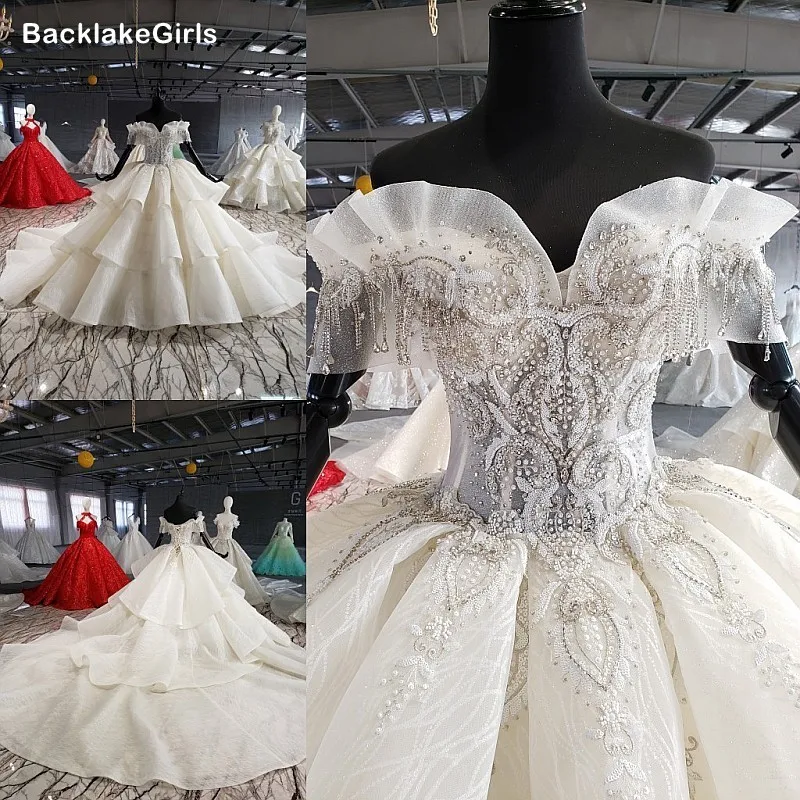 Новое Бальное Платье С Рюшами свадебные платья Robe De Mariee роскошные с бисером и