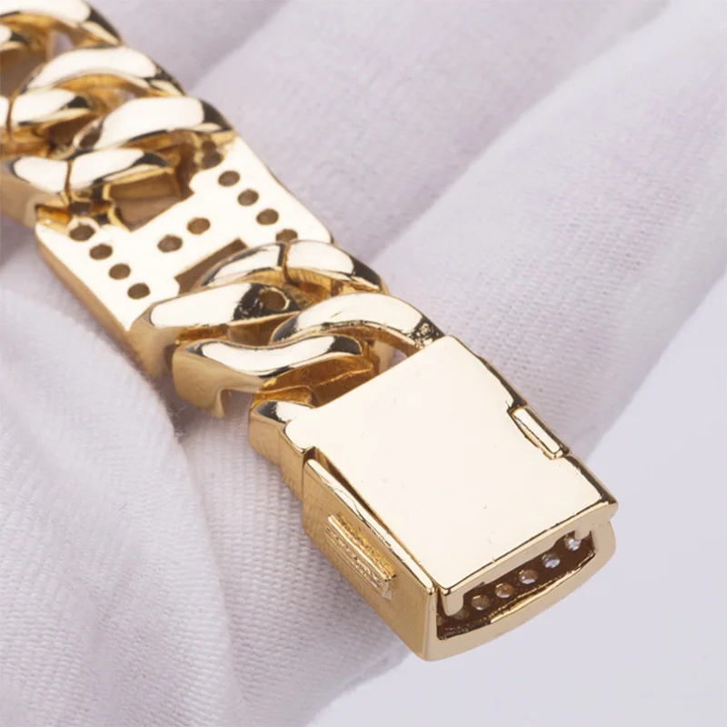 

Donia Jewelry Fashion New Hip Hop Micro Inlaid AAA Zircon Copper Cuban Bracelet Electroplated Men's Jewellery