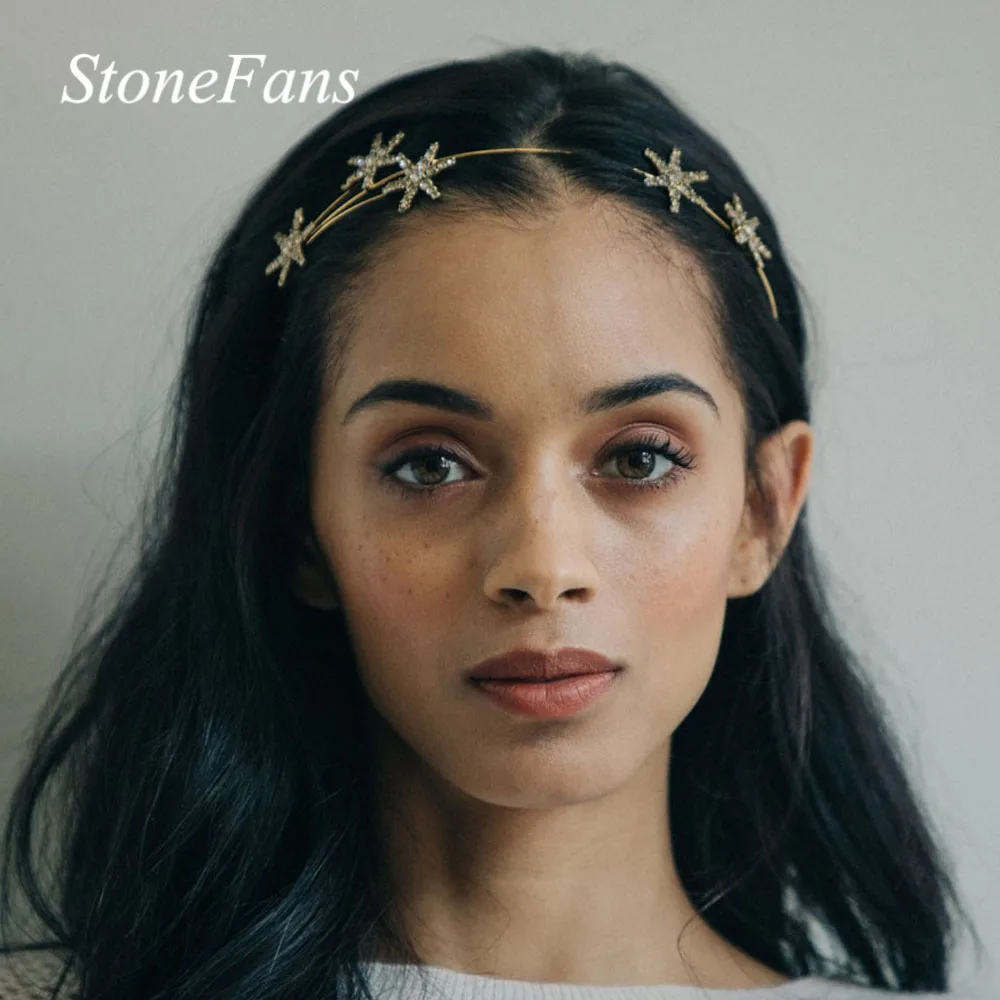 Женский свадебный ободок со стразами Stonefans тиара звездами стразы вечерние
