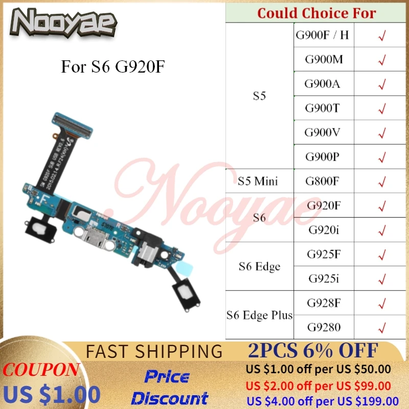 Зарядный порт для Samsung Galaxy S5 Mini S6 edge Plus G920F USB док-станция зарядное устройство гибкий кабель микрофонная плата G900F G900H G900M G900A