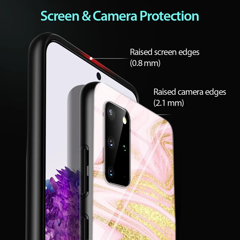 

Gold Marble Fashion for Samsung S20 Ultra Plus A91 A81 A71 A51 UW A41 A42 A31 A21 A21S A11 5G Bright Black Phone Case