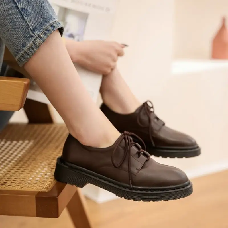 Туфли-лодочки женские из натуральной кожи с круглым носком размеры 34-40 | Обувь