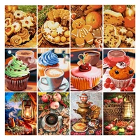 5d diy diamond painting biscuit cup cake full squareround diamond embroidery cross stitch kits kitchen decoration wall pictures