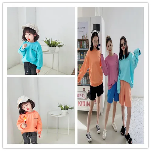 Весенние хлопковые футболки с длинными рукавами и надписью для мамы дочки