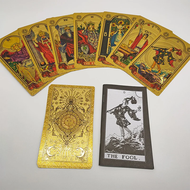 The Neo Rider Tarot Gold Foil водостойкие карты Game с руководством | Спорт и развлечения