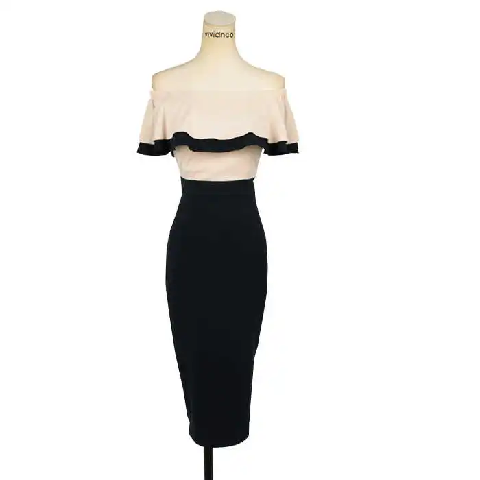 

Dress summer new Korean goddess fashion slim one neck pencil skirt
