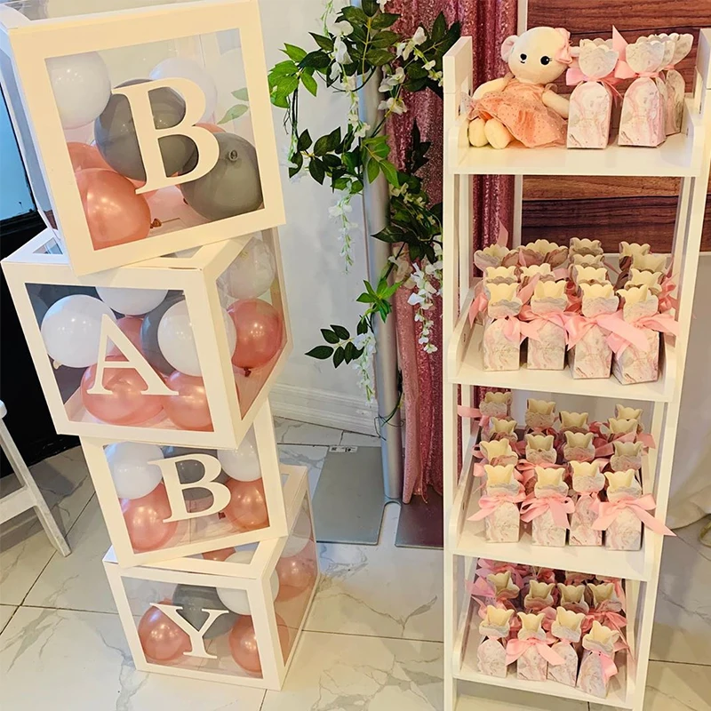 Детский душ девочка мальчик прозрачная коробка с именем для возраста детский