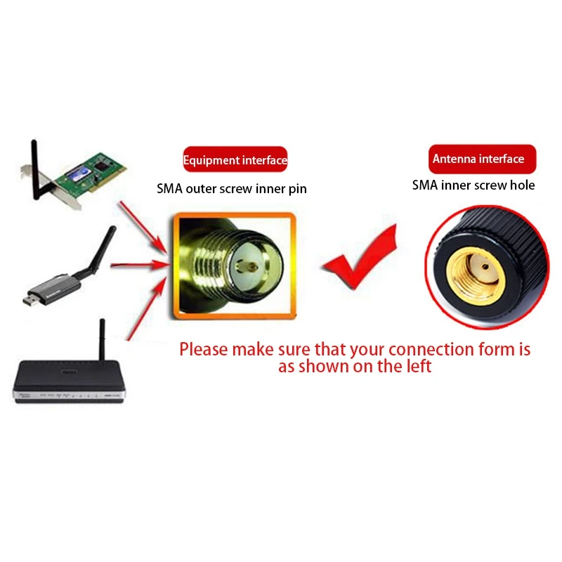 

4PCS 2.4G/5G WiFi Antenna SMA Internal Adapter for ASUS RT-AX88U 8DBi Wireless LAN/Wi-Fi Router Adapter