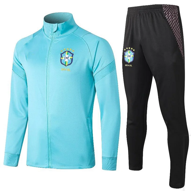 

2021 NEWS Men tracksuit Brazil soccer Training suit Survetement Adult Long sleeve Football Jacket Sportswear Jogging