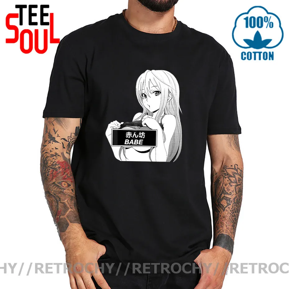 Retrochy Babe футболка Hentai Эстетическая ваповолна аниме японская манга Waifu Материал