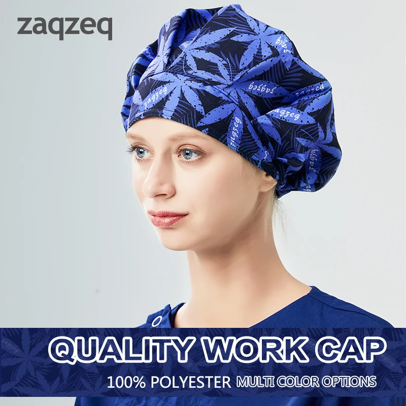 

Hospital Laboratory Doctor Nurse Grooming Pet Household Dustproof Printing Work Cap Scrub hat