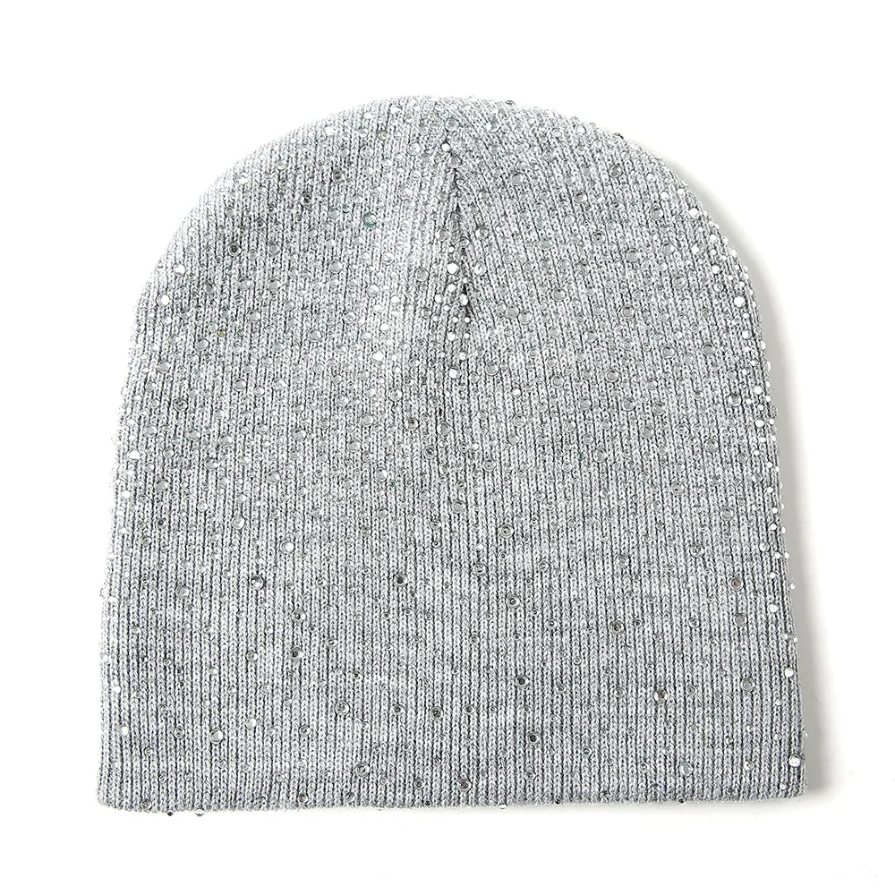 Модная вязаная женская шапка Гипсофила алмазные черепа зимние вязаные шапки
