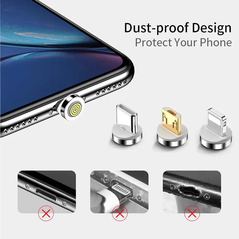 Магнитное зарядное устройство Micro USB кабель type C 3A кабель для быстрой зарядки телефона Магнитный кабель для передачи данных для Iphone кабель для зарядного устройства кабель для телефона Android