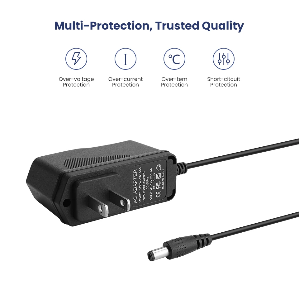 AIYIMA 12V AC 100 V-240 V 50/60 Гц адаптер конвертер DC12V ЕС Питание DC 12V1. 5A штепсельная вилка американского стандарта 5,5x2,5 мм для Мощность усилитель