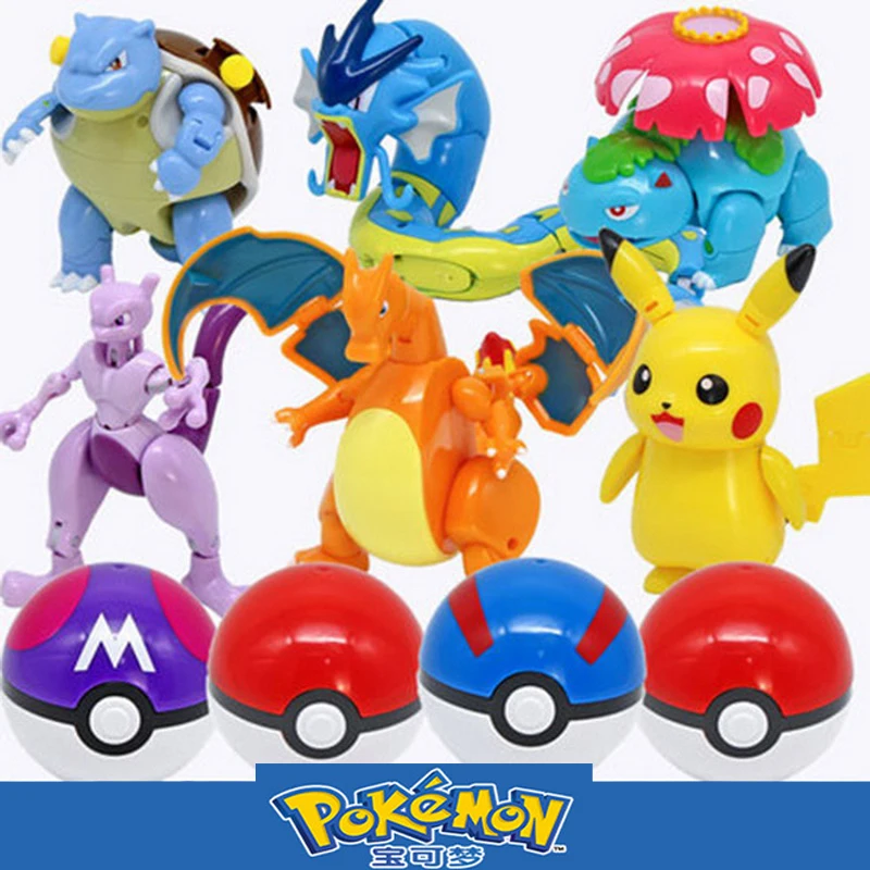 Детские подарки Takara Tomy Покемон деформация фигурки игрушки трансформер Пикачу