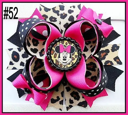free shipping A group 30pcs 4.5&quot Inspired Boutique Layered Hair Bow character hair bows girl cartoon clips -A | Детская одежда и