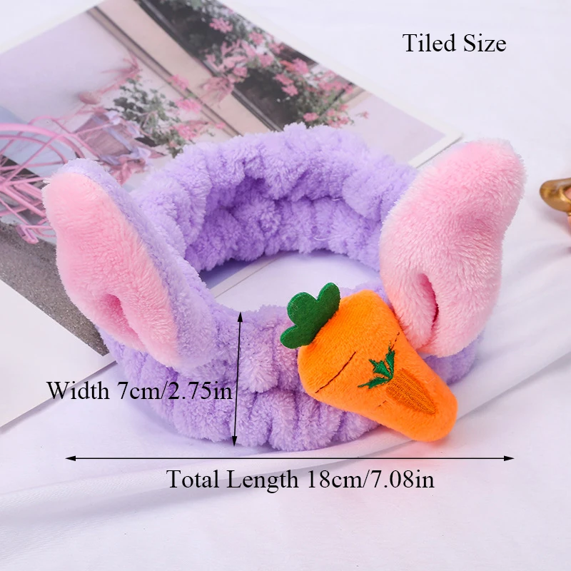 Женская повязка на голову с кроличьими ушками и морковкой| |
