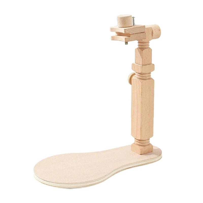 

Adjustable Embroidery Hoop Stand Desktop Cross Stitch Holder Wooden Frame Rack